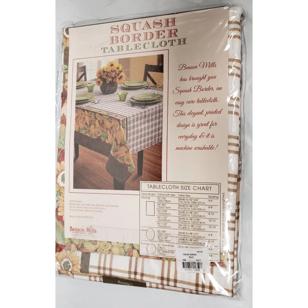 Printed Linen Tablecloth 52